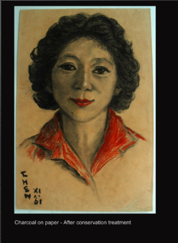 Same Charcoal on paper - After conservation Same Charcoal on paper - After conservation